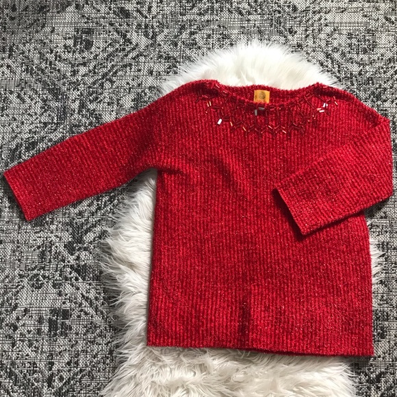 Ruby Rd. Tops - Sparkly red gem accent collar 🌹